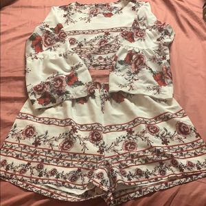 Shein floral pattern two-piece outfit